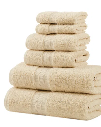 Superior Solid Long-staple Combed 6pc Cotton Towel Set In White