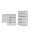 Superior Solid Quick Drying 100% Egyptian Cotton 10-pc Washcloth Set In Silver