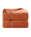 Superior Solid Quick Drying 100% Egyptian Cotton 2-pc Bath Sheet Set In Brown
