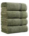 Superior Solid Quick Drying 100% Egyptian Cotton 4-pc Bath Towel Set In Green