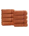 Superior Solid Quick Drying 100% Egyptian Cotton 8-pc Hand Towel Set In Brown