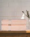 Superior Solid Quick Drying 100% Egyptian Cotton 2-pc Bath Sheet Set In Peach