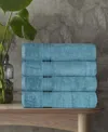 Superior Solid Quick Drying 100% Egyptian Cotton 4-pc Bath Towel Set In Sapphire