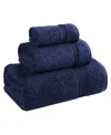 Superior Solid Quick Drying Egyptian Cotton 6 Piece Bath Towel Set In Blue