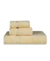 Superior Solid Quick Drying Absorbent 3 Piece Egyptian Cotton Assorted Towel Set Bedding In Canary
