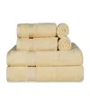 Superior Solid Quick Drying Absorbent 6 Piece Egyptian Cotton Assorted Towel Set Bedding In Canary