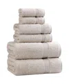 Superior Solid Quick Drying Egyptian Cotton 6 Piece Bath Towel Set In Gray