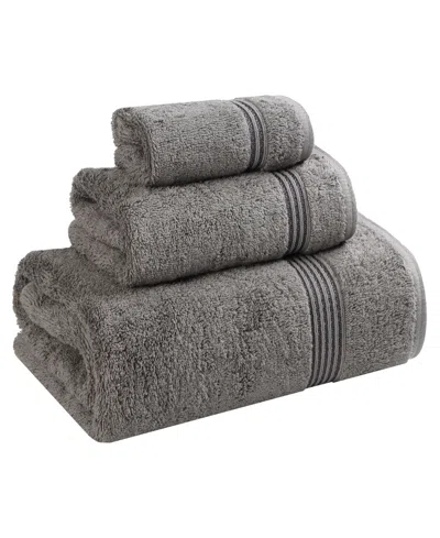 Superior Solid Quick Drying Egyptian Cotton 6 Piece Bath Towel Set In Gray