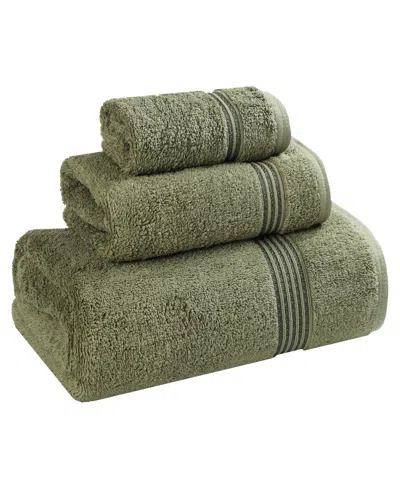 Superior Solid Quick Drying Egyptian Cotton 6 Piece Bath Towel Set In Green
