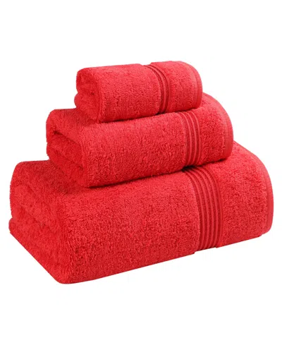 Superior Solid Quick Drying Egyptian Cotton 6 Piece Bath Towel Set In Red