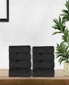 Superior Solid Quick Drying 100% Egyptian Cotton 8-pc Hand Towel Set In Black