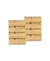 Superior Solid Quick Drying Absorbent 8 Piece Egyptian Cotton Hand Towel Set Bedding In Gold