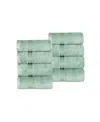 Superior Solid Quick Drying Absorbent 8 Piece Egyptian Cotton Hand Towel Set Bedding In Sage
