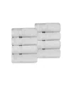 Superior Solid Quick Drying Absorbent 8 Piece Egyptian Cotton Hand Towel Set Bedding In Silver