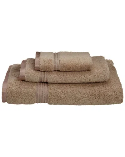 Superior Solid Soft 3pc Absorbent Towel Set In Taupe