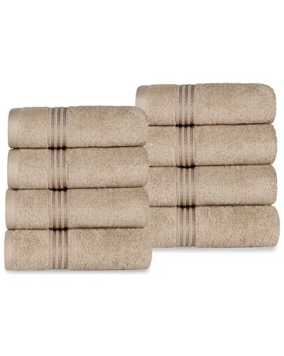 Superior Solid Soft 8pc Absorbent Hand Egyptian Cotton Towel Set