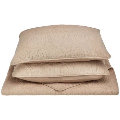 Superior Standard Cotton Reversible Quilt Set In Taupe
