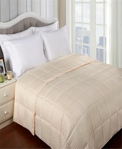 Superior Stripe Hypoallergenic Down Alternative Blanket, Full/queen In Ivory