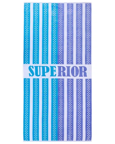 Superior Striped Cotton Large Oversized Beach Towel In Blue