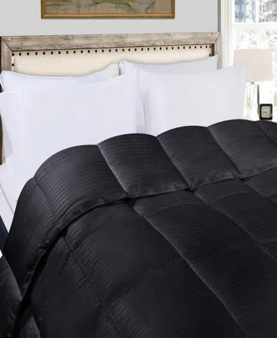 Superior Striped Down Alternative Comforter, Full/queen In Black