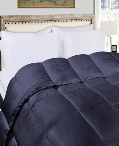 Superior Striped Down Alternative Comforter, Full/queen In Navy Blue