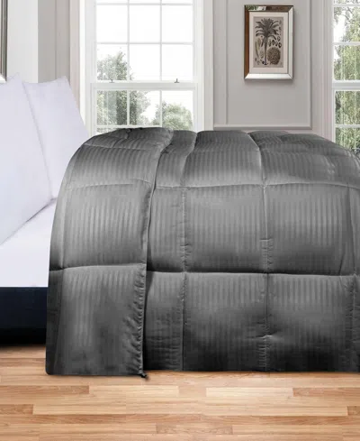 Superior Striped Down Alternative Comforter, Twin/twin Xl In Charcoal