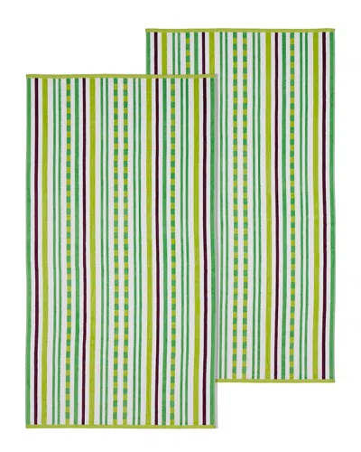 Superior Striped Oversized 2pc Beach Towel Set