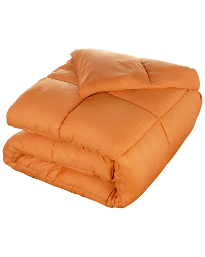 Superior Oversized Reversible All-season Down Alternative Comforter In Orange