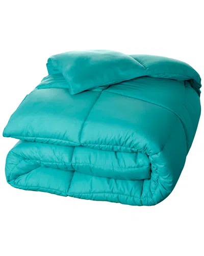 Superior Oversized Reversible All-season Down Alternative Comforter In Turquoise