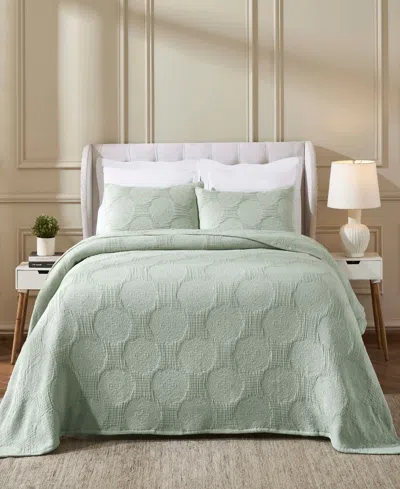 Superior Tanta Crinkle Woven 3-pc. Coverlet Set, Queen In Green