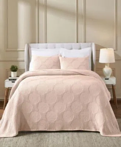 Superior Tanta Crinkle Woven Coverlet Set In Pink