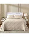 Superior Tanta Medium Weight Crinkle Woven Coverlet In Beige