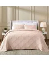 Superior Tanta Medium Weight Crinkle Woven Coverlet In Pink