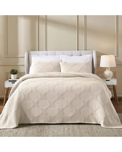 Superior Tanta Medium Weight Crinkle Woven Coverlet In Brown