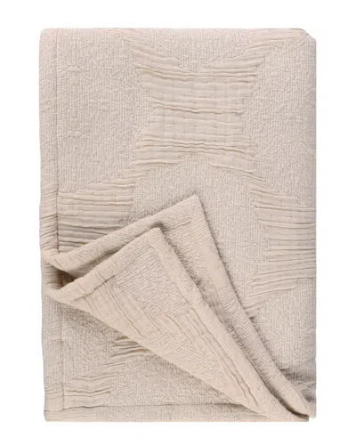 Superior Tanta Medium Weight Crinkle Woven Throw In Beige