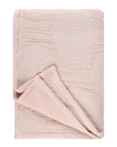 Superior Tanta Medium Weight Crinkle Woven Throw In Pink