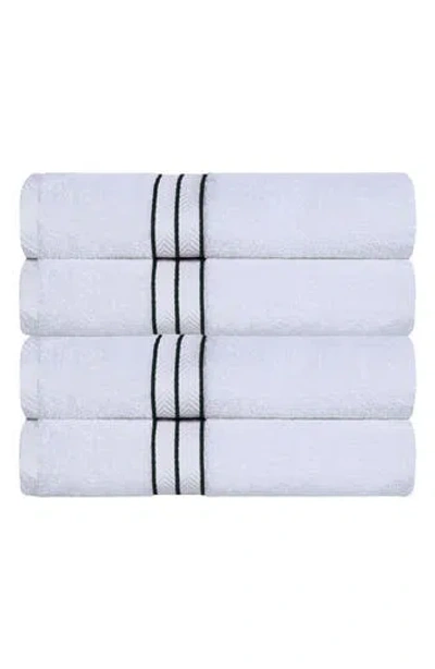 Superior Turkish Cotton 4-piece Bath Towel Set In Blue