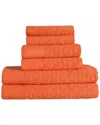 Superior Turkish Cotton 6pc Highly Absorbent Jacquard Herringbone Towel Set In Yellow