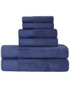 Superior Turkish Cotton 6pc Highly Absorbent Solid Towel Set In Blue