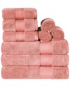 Superior Turkish Cotton Highly Absorbent Solid 9pc Ultra-plush Towel Set In Coral