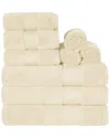 Superior Turkish Cotton Highly Absorbent Solid 9pc Ultra-plush Towel Set In Ivory
