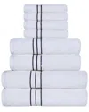 Superior Turkish Highly Absorbent Hotel Collection 8pc Towel Set In Navy