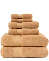 Superior Turkish Highly Absorbent Solid 6pc Ultra-plush Turkish Cotton Towel Set In Orange