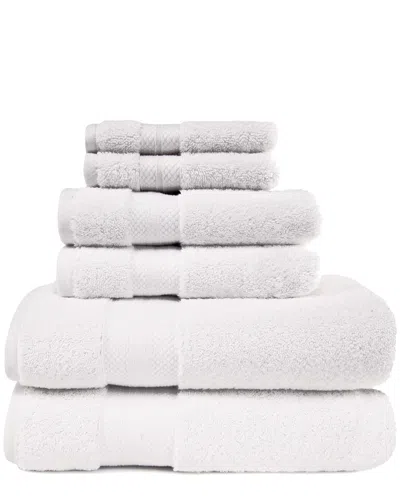 Superior Turkish Highly Absorbent Solid 6pc Ultra-plush Turkish In White