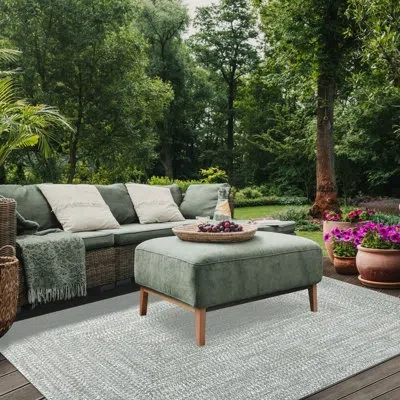 Superior Ulmer Braided Reversible Two-tone Indoor Outdoor Runner Or Area Rug In Olive Green