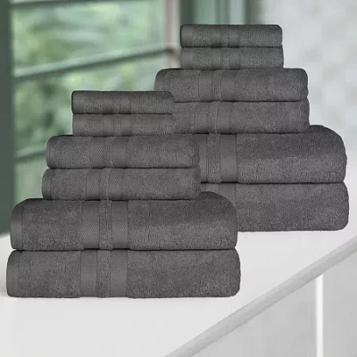 Superior Ultra Collection | 100% Cotton 12-pc. Quick Dry Solid Bath Towel Set In Black