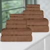 Superior Ultra Collection | 100% Cotton 12-pc. Quick Dry Solid Bath Towel Set In Brown