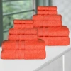 Superior Ultra Collection | 100% Cotton 12-pc. Quick Dry Solid Bath Towel Set In Orange