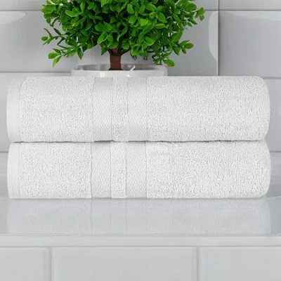 Superior Ultra Collection | 100% Cotton 2-pc. Quick Dry Bath Towel In Silver