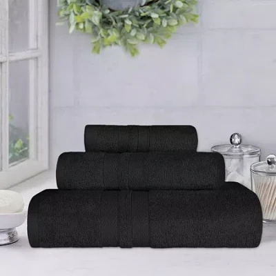 Superior Ultra Collection | 100% Cotton 3-pc. Quick Dry Solid Bath Towel Set In Black